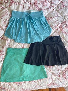 3 Active Skirt/Skorts — Aqua, Black, Mint